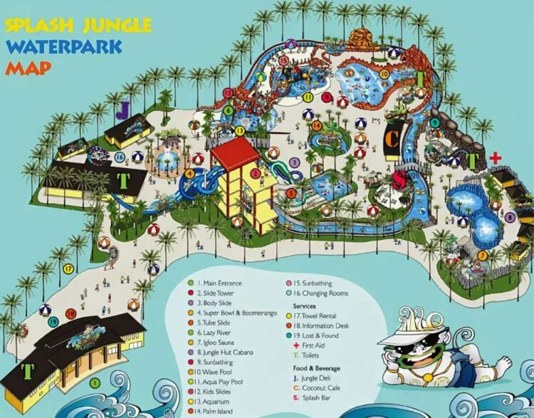 Схема аквапарка Splash jungle