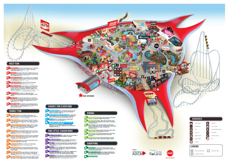 Схема парка Ferrari World