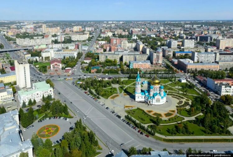 Город Омск сверху