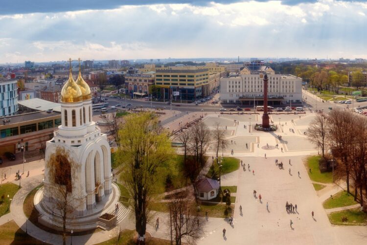 Площадь Победы в Калининграде сверху