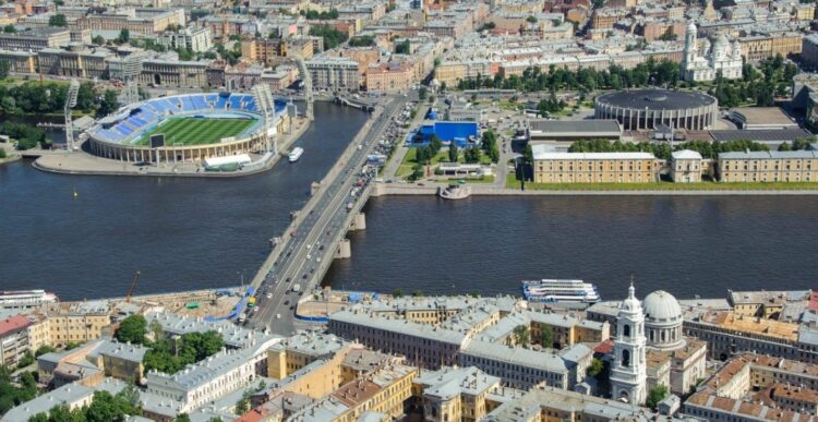 Тучков мост сверху