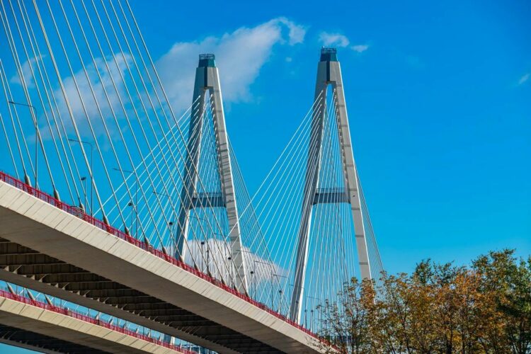 Вантовая конструкция Большого Обуховского моста
