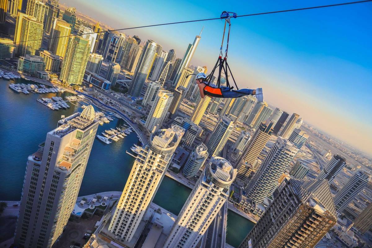 Зиплайн XLine в Дубае — полёт с небоскрёба над районом Дубай Марина
